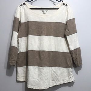 Banana Republic Cream Striped Top